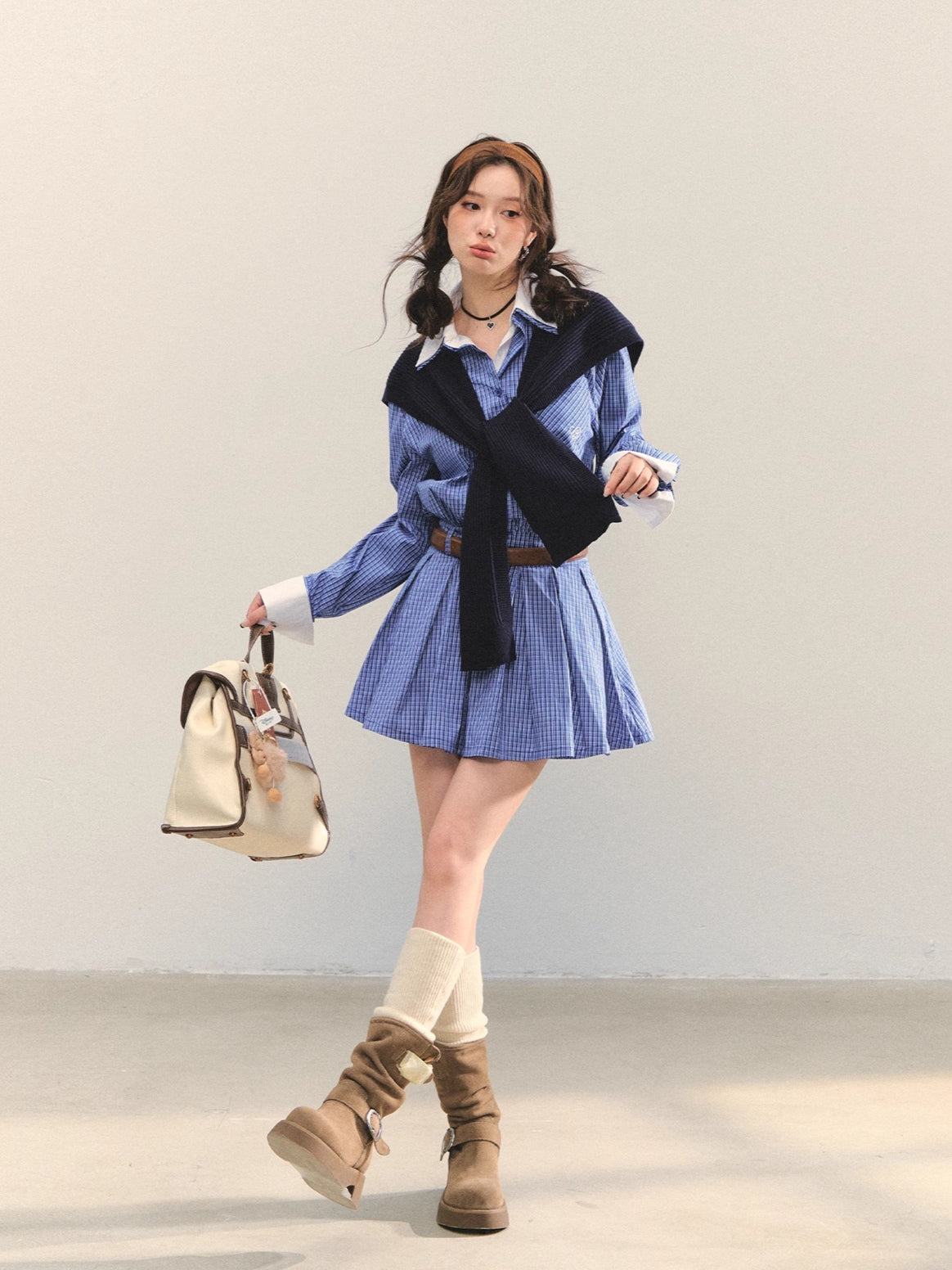PLaid Cape A-Line 2-in-1 Dress &amp; Cape Set
