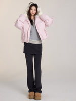 Winter Drawstring Fur Collar Down