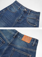 Vintage Washed Seam Denim Pants