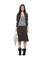 Asymmetric A-Line Midi Skirt