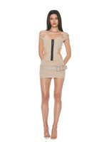 Lace-Up Halter Bodycon Dress