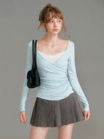 Lace Layered V Neck Top