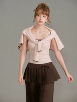 Bow Trim Knit Set
