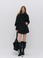 Modern Cape Scarf Wool Coat
