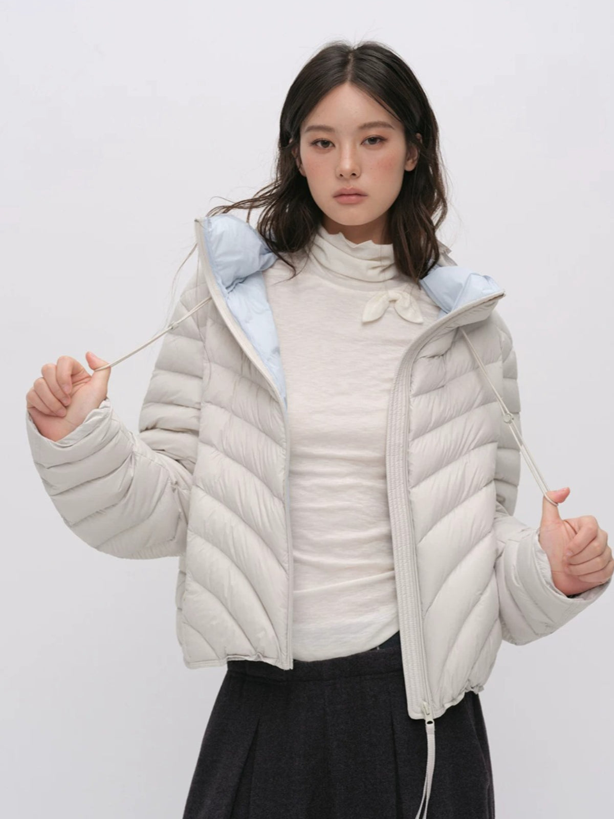 Quilted Hooded Light Down
