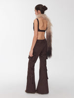 Suede Mesh Lace-Up Bralette