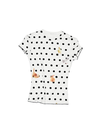 Cats &amp; Dogs Love Polka Dot Print T-Shirt