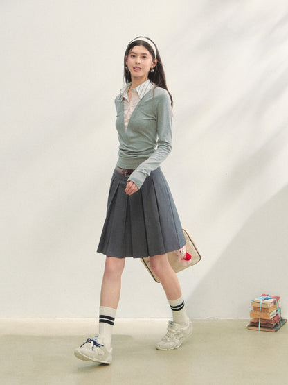 Fake Three-piece Contrast Color Polos