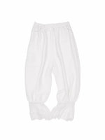 Lace Trim Cropped Pants