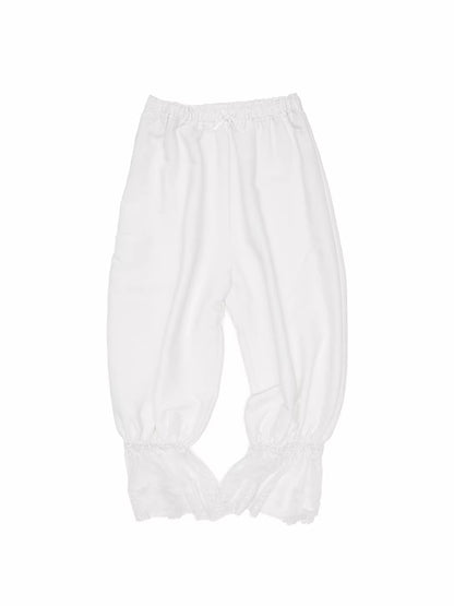 Lace Trim Cropped Pants