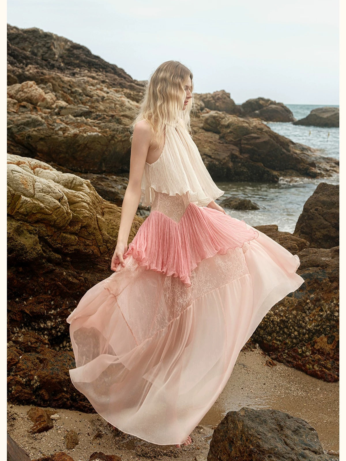 Laguna Lace Halter Maxi Dress