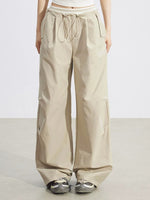 Layered Contrast Cargo Pants