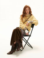Relaxed Wool Blend Pocket Sweater