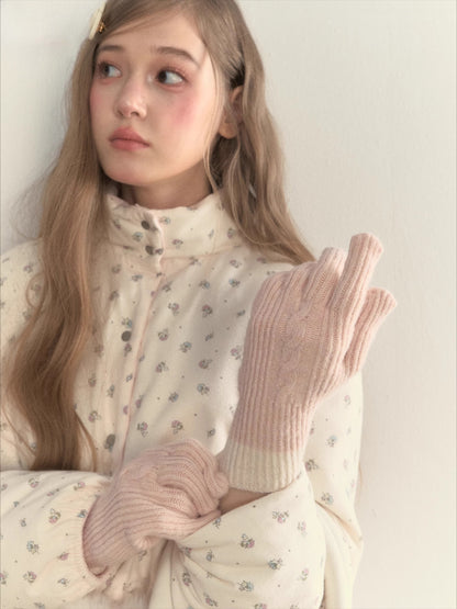 Knit Texture Wool Gloves