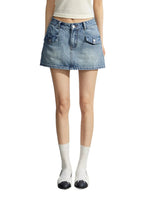 Blue Denim A-line Skort