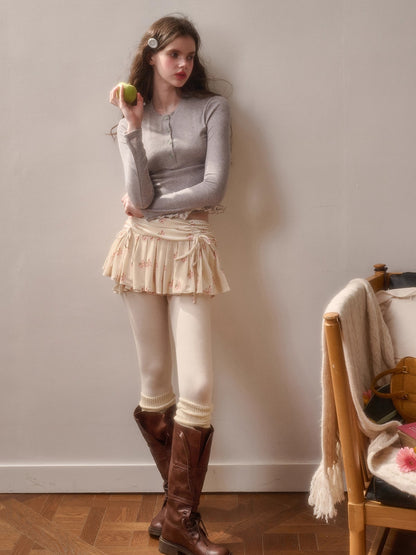 Printed Ruffle-Hem Top