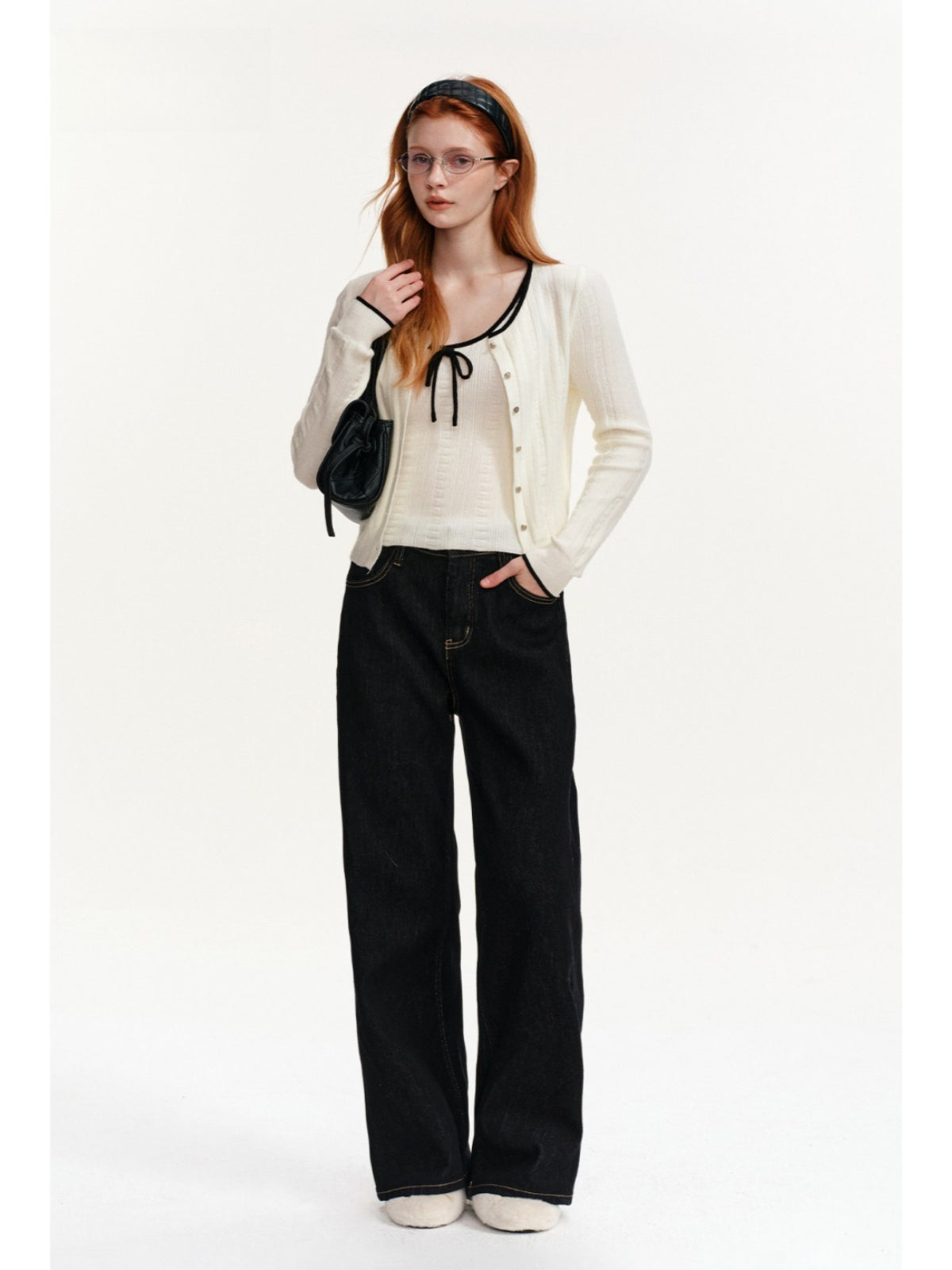 Contrast Trim Knit Twin Set