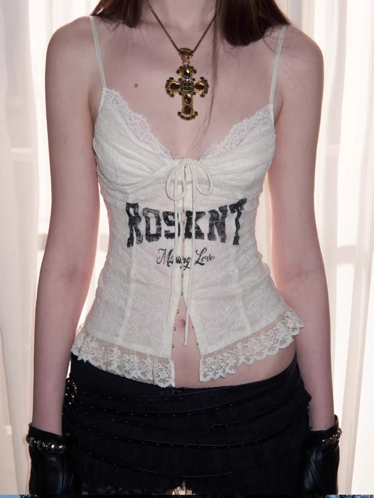 Lace Print Corset Top