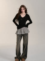 Wool-Blend Hooded Blouse