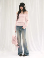 Off Shoulder Knit Sweater