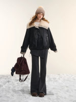 Mock Two-Piece Knit Flare Pants