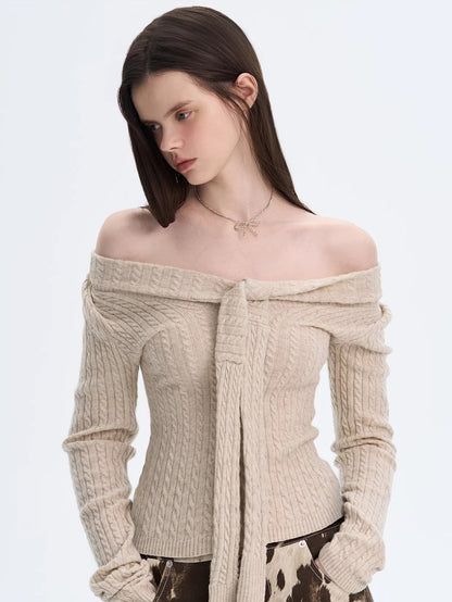 Cable Knit Tie Sweater