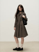 Plaid Cowl Dress