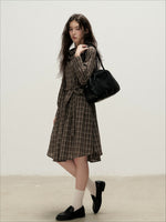 Plaid Cowl Dress
