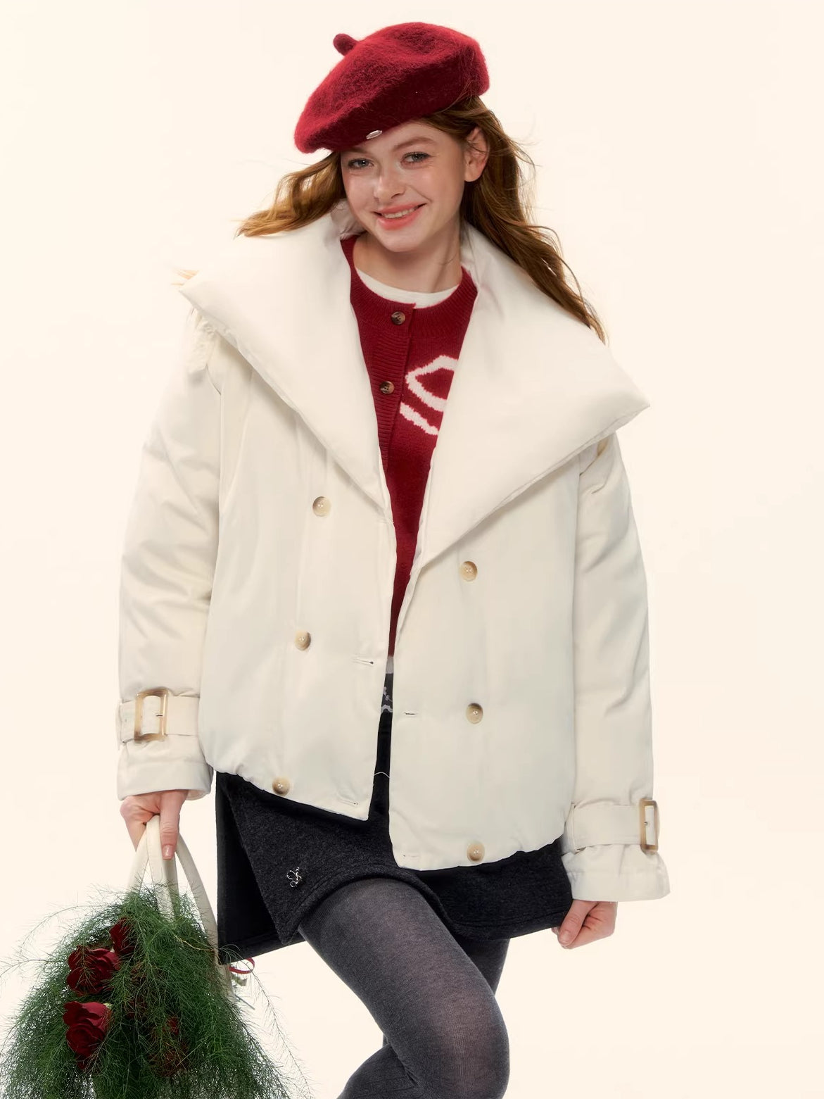 White Oversized White Down Jacket