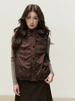 Reversible Floral Detachable Hood Down Vest