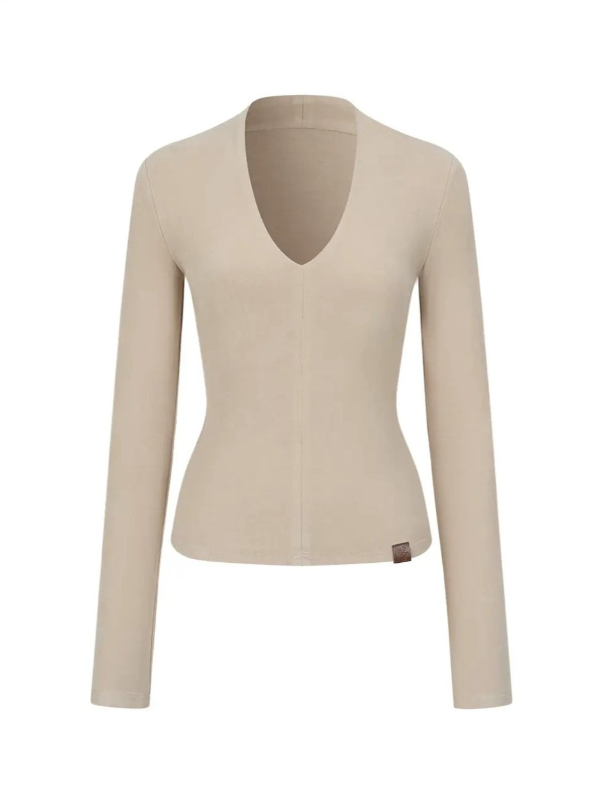 Ribbed Deep V-Neck Top