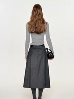 Wool Bow Turtleneck Top
