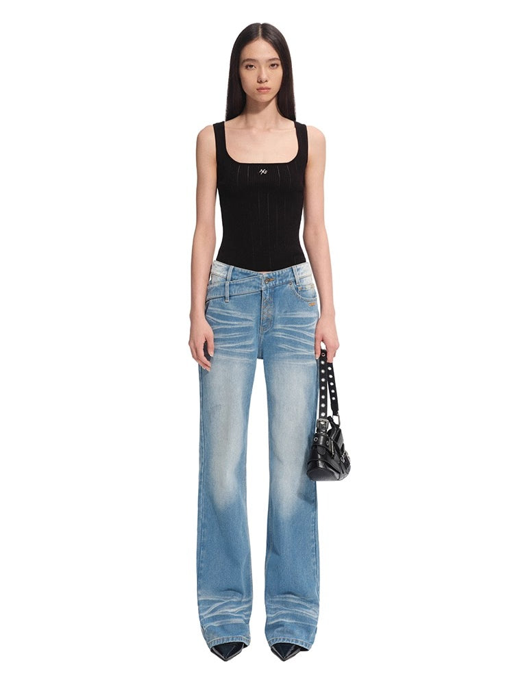 N2 Smile V-Waist Straight Jeans