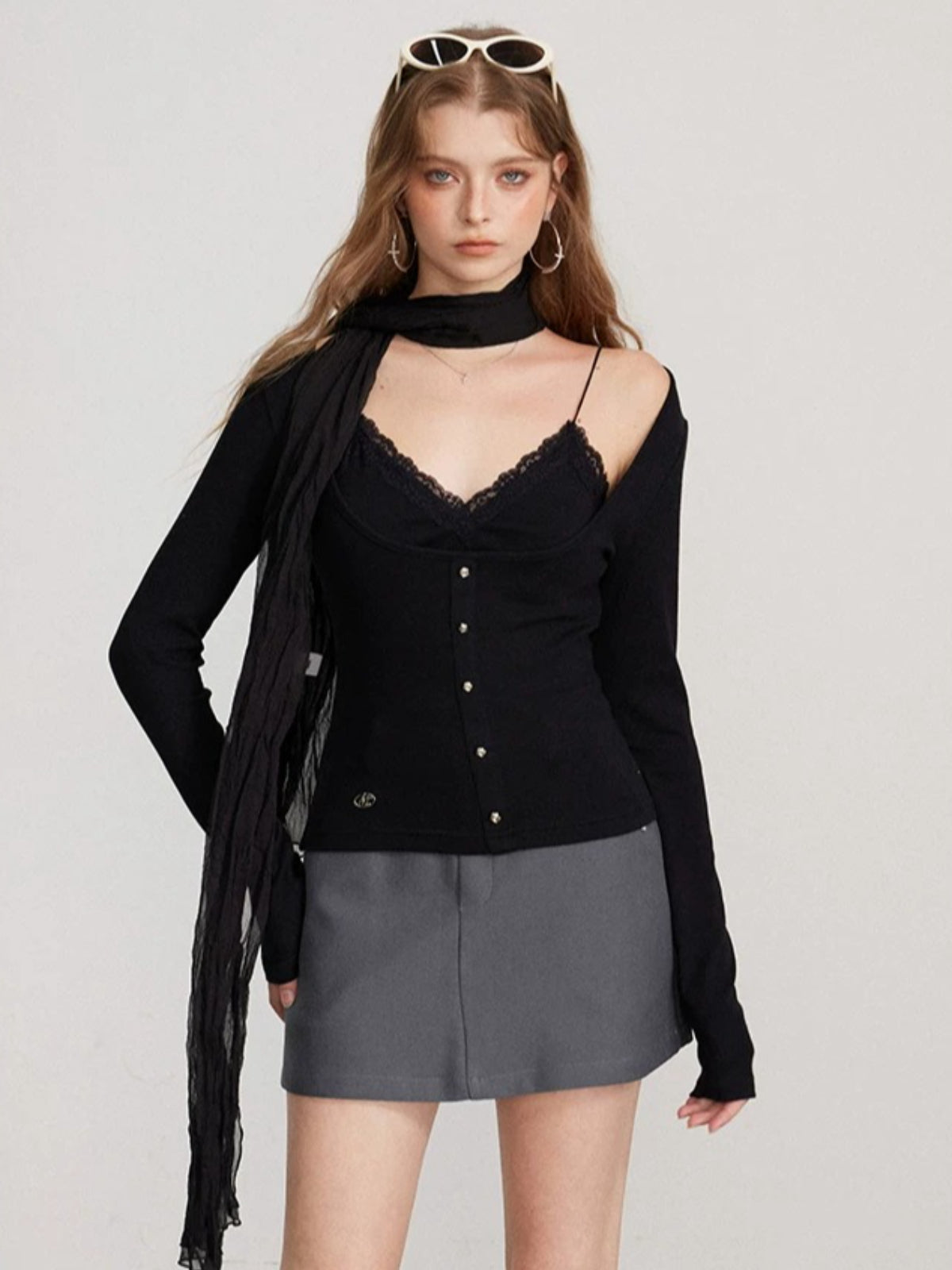 Layered Camisole Panel T-Shirt Top