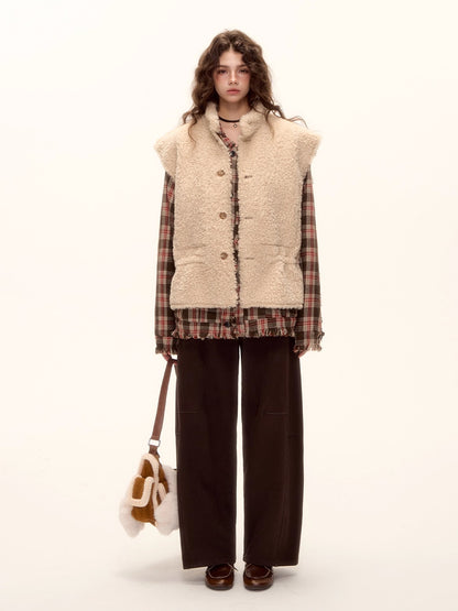 Belted Contrast Stitch Denim Pants