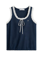 White And Blue Lace Trim Set