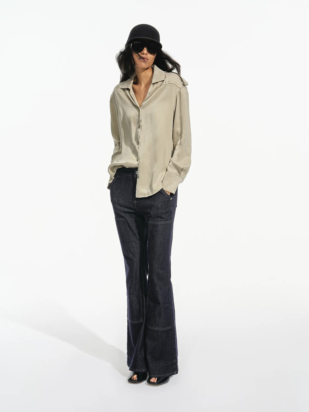 Raw Denim Flare Jeans