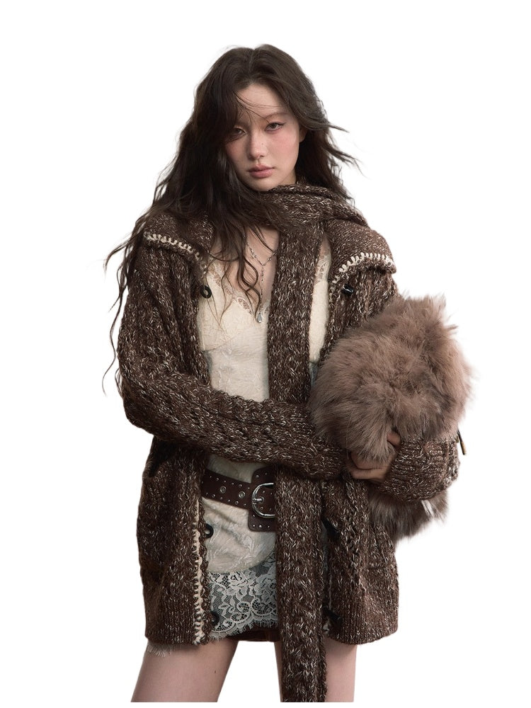 Heavywork Lapel Toggle Knit Cardigan