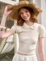 Ribbon Embroidered Knit Top