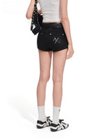 Black Sand Stretch Denim Shorts