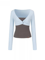 Bandeau Faux Two-Piece Top