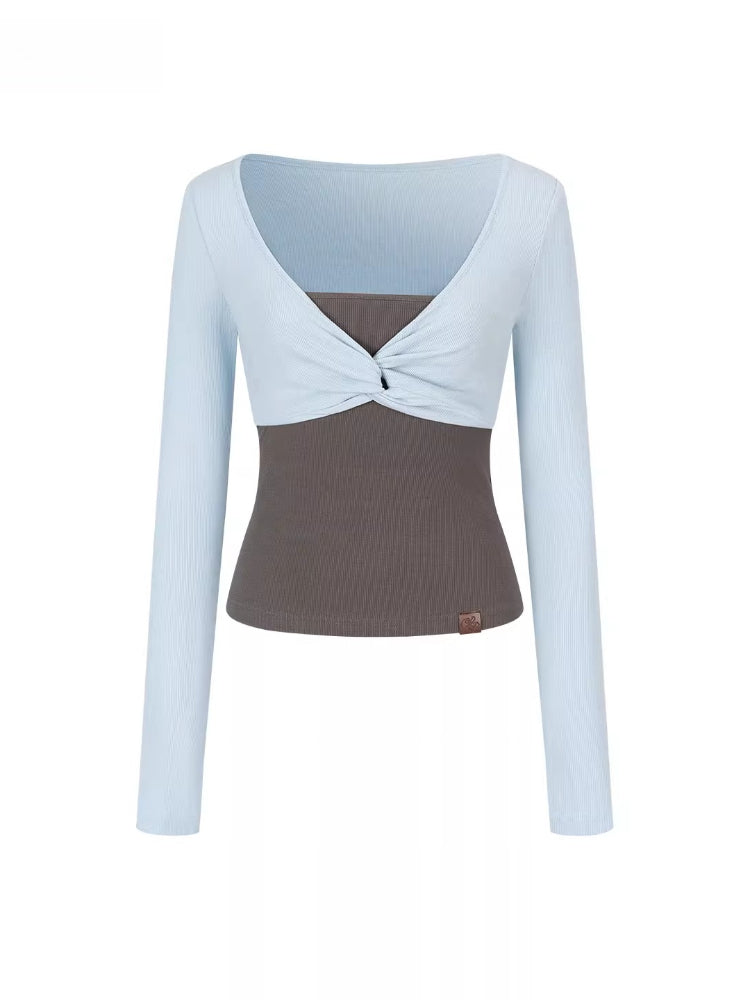 Bandeau Faux Two-Piece Top