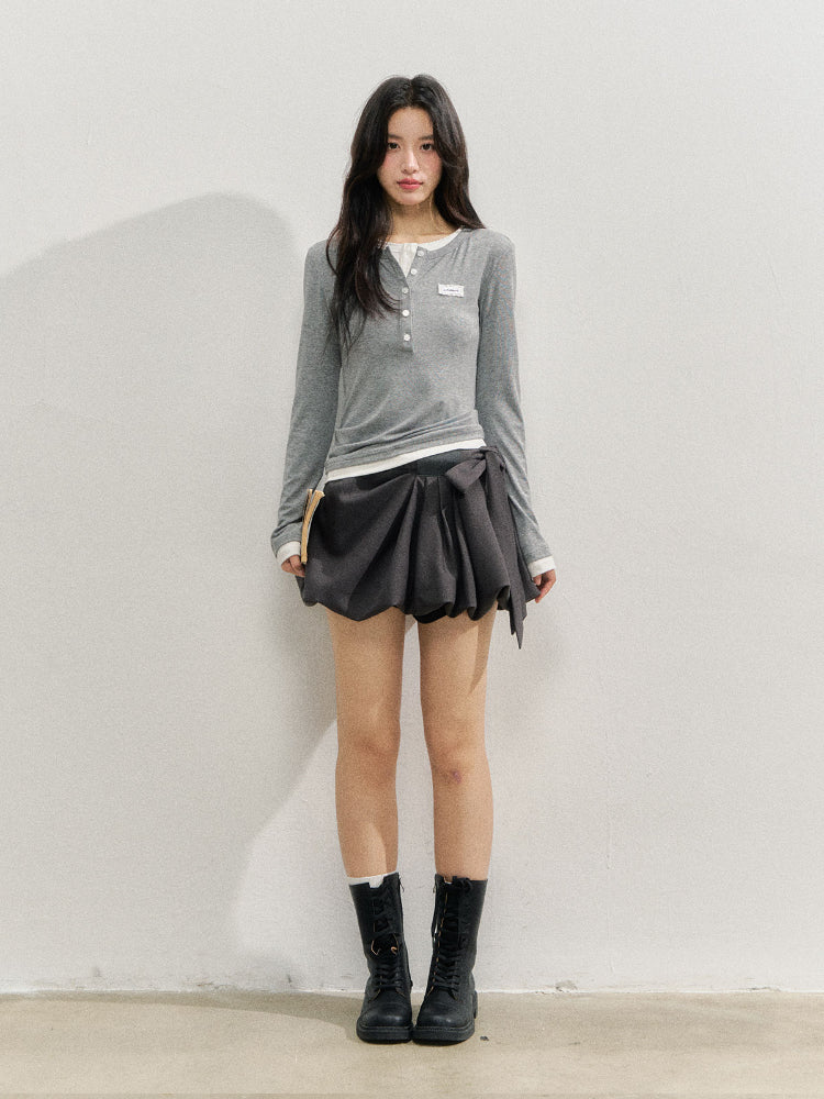 Lyocell Henley Neck Soft T-Shirt