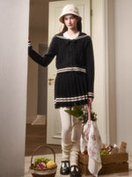 Memo Wool Cloud Knit Cardigan & Pleated Skirt Set