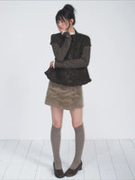 Oat Gray Corduroy Mini Skirt