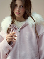 Wool Blend Faux Fur Collar Coat