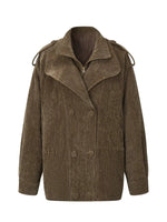 Corduroy Hooded Down Jacket