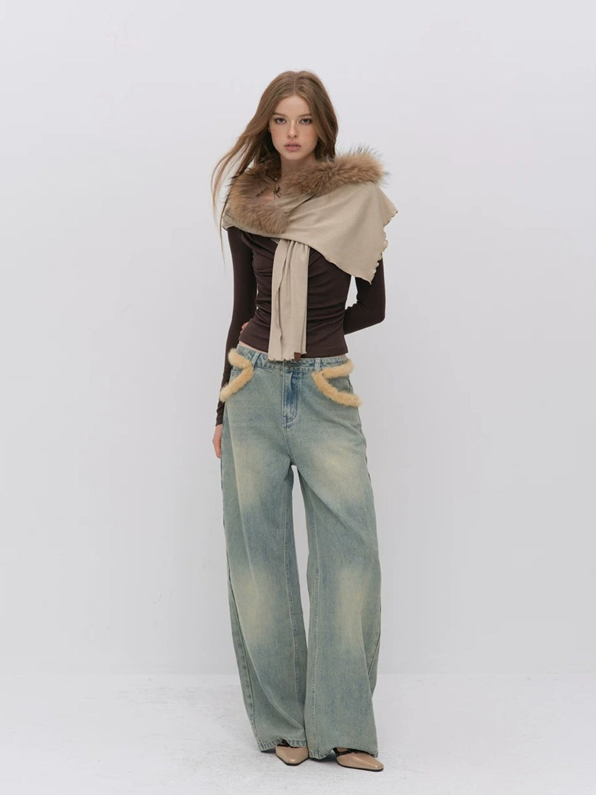Draped Lace Tencel Top