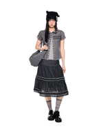 Ruffle Layered Midi Skirt