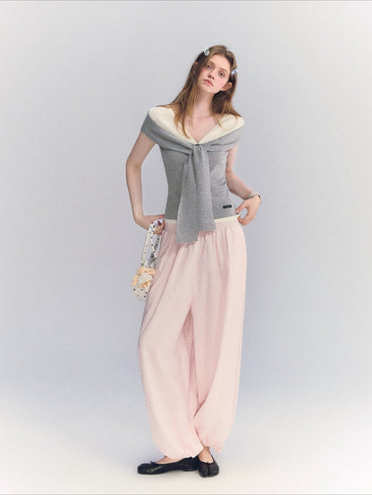 Plaid Lantern Pants